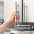 Ravinte Brushed Nickel Cabinet Handles 5 Pack 5 inch Satin Nickel Square Cabinet Pulls Silver Hardware for Kitchen Cabinets Modern Cabinet Pulls 7-3/8 inch Overall Length Stainless Steel Drawer Pulls