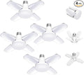 4Pack LED Garage Light Bulb,Mini 50W LED Garage Ceiling Lights 4 Adjustable Panels,5000Lumen Garage LED Light Bulb,E26 6500K Daylight LED Shop Lights for Garage,Kitchen,Indoor,Attic Light