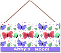 Personalized Sign Cute Butterfly Sign For Kids Room Nursery Door Decor For Girls Room,Custom Name Wall Art Decor Decorative Plate for Boys Bedroom Little Man Cave