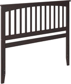 AFI, Mission Queen Solid Wood Headboard with Attachable Charger, Espresso