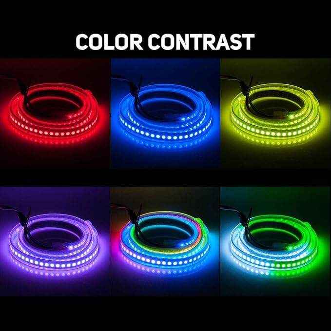 BTF-LIGHTING WS2812B IC RGB 5050SMD Pure Gold Individual Addressable LED Strip 3.28FT 144LED 144Pixel/m Flexible Full Color IP67 DC5V for DIY Chasing Color Project(No Adapter or Controller)