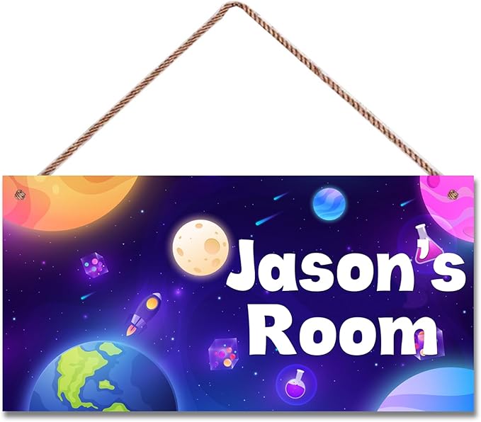 Personalized Signs Outer Space Themed Motivational Wall Decor - Boys Kids Room Wall Decor，Solar System Stars Wall Art Decorations for Bedroom Bathroom Teen Boys Encouragement