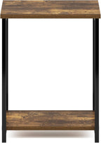 Furinno Simplistic Metal Frame End Table, 1-Pack, Amber Pine