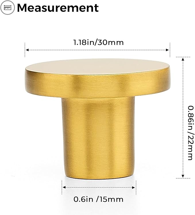 Ravinte 55 Pack Cabinet Knobs Gold Kitchen Cabinet Knobs Round Dresser Drawer Pulls Closet Door Pulls 1-1/5 Inch