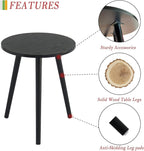 AWASEN Round End Table, Black Side Table Modern Home Decor Small Accent Table for Small Space Living Room, Bedroom and Balcony, Easy Assembly, 19.5''H x 16''D (Black)