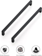 Ravinte 10 Pack 11-5/16 Inch Square Cabinet Handles - Matte Black Pulls for Kitchen Drawers and Cabinets - Hardware Handles