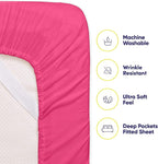6 Piece Bed Sheet Set, Queen, Fuschia