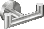 Angle Simple Towel Hook for Bathroom, SUS 304 Stainless Steel, Double Hand Towel Coat Holder for Wall, Brushed Nickel