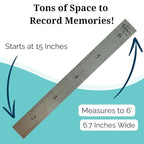 Headwaters Studio Wooden Growth Chart – Kids Height Chart, Wall Measurement for Kids, Height Chart for Wall, Growth Ruler for Children – “Love Grows Here” Gray (63" x 6.7")