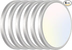 zemty LED Ceiling Light Brushed Nickel - 12In 28W Silver Round Flat Light Fixture with 3 Color Temperature 3000K/4500K/6000K - 3200lm Flush Mount Ceiling Light for Kitchen Bathroom Shower,6 Pack