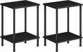HOOBRO End Table Set of 2, Small Side Table, Nightstand with 2-Layer Storage Shelves, Sofa Table for Small Spaces, Living Room, Bedroom, Stable Frame, Easy Assembly, Black BB09BZP201