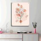 Metal Signs Abstract Floral Line Art Poster Metal Signs 12x16inch Tin Sign
