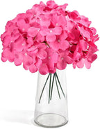 Auihiay 64pcs Hydrangea Artificial Flowers, Rose Red Artificial Hydrangea Flowers, Silk Hydrangea Heads with Stems for Garden, Home Party Baby Shower DIY Wedding Centerpiece (Rose Red)