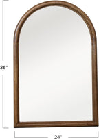 Creative Co-Op Arched Mango Wood Wall Mirror, Natural
