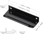 Ravinte Hardware 6 Pack Black Cabinet Handles, 4 Inch (102mm) Finger Edge Pulls, 3 Inch Hole Center, Finger Pulls for Cabinets