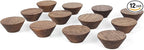 12 Pack Wood Cone Cabinet Knobs (Brown) - 1 ½ " Diameter Round Shape - Wooden Drawer Pulls for Cabinets Doors, Dresser and Drawers Knob, Kitchen Cabinet Door Handle