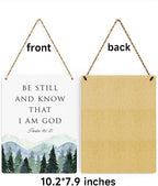 Inspirational Decor Be Still and Know That I am God Psalm 46:10 Christian Gifts Bible Verse Wall Art Scripture Wooden Hanging Sign for Modern Home Office Bathroom Bedroom Decoration 8 x 10 Inches