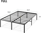 Best Price Mattress 16 Inch Metal Platform Bed Frame, Heavy Duty Steel Slats, Black, Full (SPSC-16BK-F)