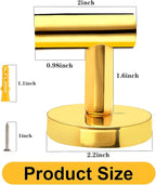 Bathroom Robe Towel Hooks Wall Hook Holder Heavy Duty Door Hanger Towel Robe Clothes Cabinet Closet Sponges Hook for Bathroom Bedroom Kitchen Hotel Pool 4 Packs(Bright Gold)
