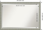 Amanti Art Silver Bathroom Mirror for Over Sink, 27x39 Elegant Brushed Pewter Narrow Rectangle Vanity Mirror, Large Casual Frame, Hangs Horizonally and Vertically, Bathroom Wall Decor, Beveled Edge