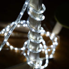 50ft 360 LED Waterproof Rope Lights, 110V Connectable Indoor Outdoor White Led Rope Lights for Outside, Deck, Patio, Pool, Camping, Bedroom Decor, Landscape Lighting and More (White)
