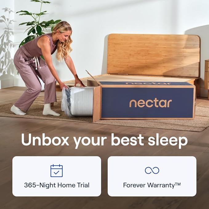 Nectar Ultra 15“ Full Mattress - Medium Firm - Cooling Fibers & Temperature Regulating Material - 4” Pressure Relief Layer - Zoned Ergonomic Support Layer - 365-Night Mattress Trial