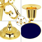 5-Candle Metal Candelabra 10.2 Inch Tall Candlestick Candle Holders for Home Decor Wedding Christmas Church Halloween Party, Gold