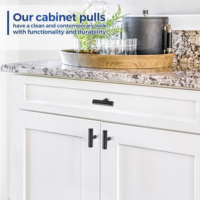 JOY DECOR 55 Pack Cabinet Knobs, Black Cabinet Handles, 2in Kitchen Cabinet Knobs, Single Hole Drawer Knobs for Dresser Drawers