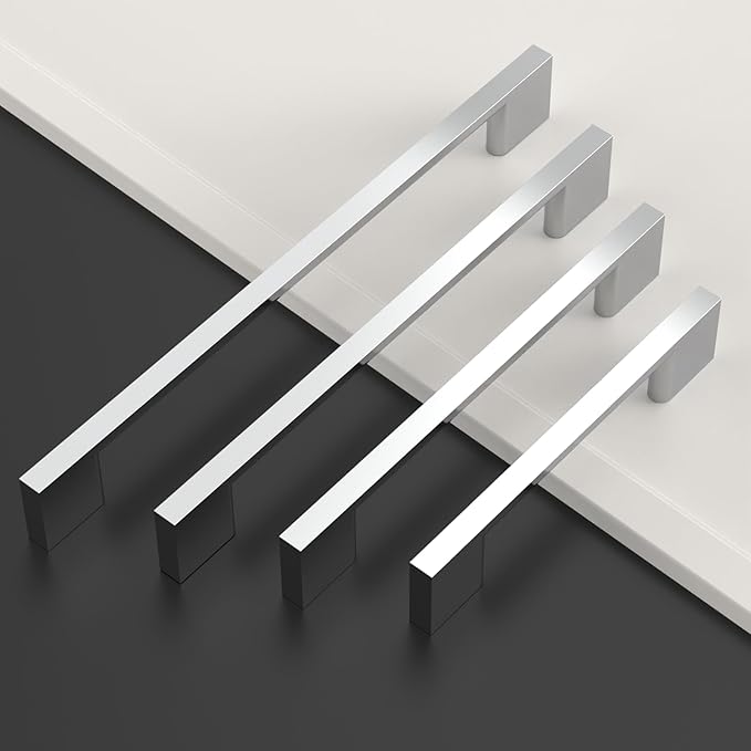 Asidrama 10 Pack 5 Inch(128mm) Polished Chrome Kitchen Cabinet Handles, Cabinet Pulls Kitchen Cabinet Hardware for Cupboard Drawer Pulls
