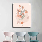 Metal Signs Abstract Floral Line Art Poster Metal Signs 12x16inch Tin Sign