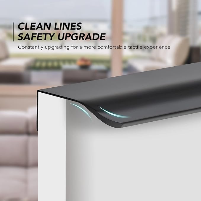 Ravinte Hardware 30 Pack Black Cabinet Handles, 11.8 Inch (300mm) Finger Edge Pulls, 8.8 Inch Hole Center, Finger Pulls for Cabinets