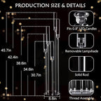 4pcs 5 Arm Acrylic Candelabra,Clear Candle Holder for Wedding,45.7inch Tall Floor Candle Holders for Ceremony Birthday Party Home Decoration Fit 0.8 LED Candles