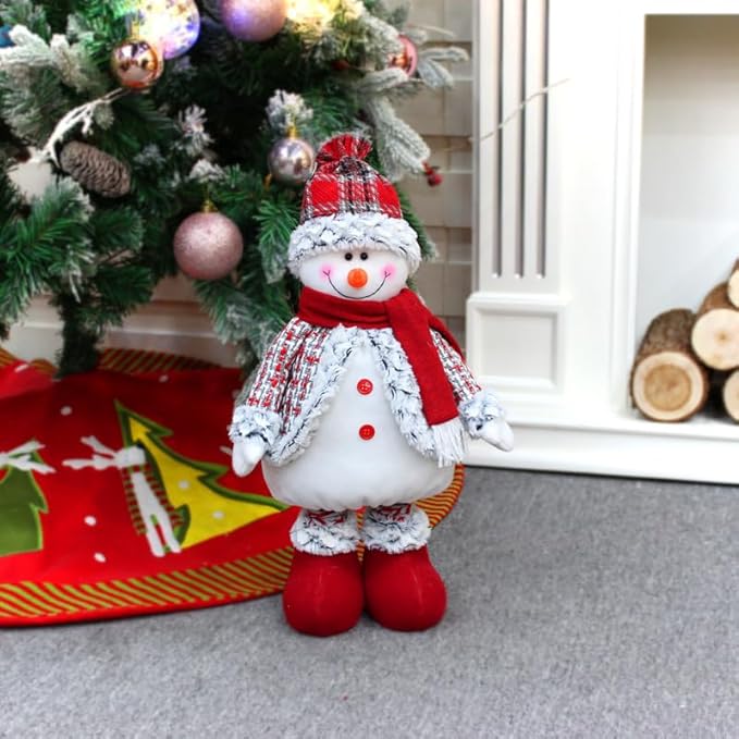 Large Standing Christmas Gnomes, 78CM Swedish Tomte Large Snowman Gnome Stuffed Plush with Retractable Spring Legs, Scandinavian Christmas Decorations Ornaments Holiday Home Decor