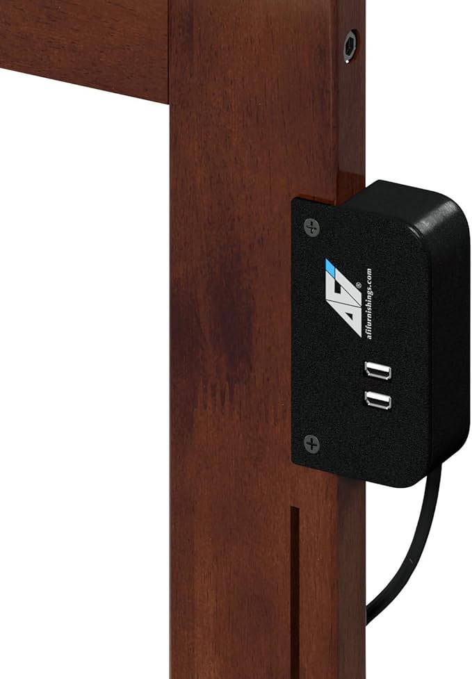 AFI Richmond Full Size Headboard with Attachable Charger in Walnut