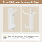 pickpiff 12 Pack Wall Hooks for Coat and Towel: 13LB Adhesive Door Hanger Stick on, White