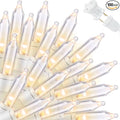 LAMPHOME Super-Bright Extendable Warm White Christmas Lights Decoration 100Lights 19.6ft UL Certified Mini Bulb String Lights Set for Outdoor Christmas Tree Garden Holiday Party Patio Wedding Decor