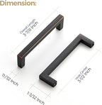 Ravinte 10 Pack Solid Kitchen Cabinet Handles Oil Rubbed Bronze Cabinet Pulls Slim Drawer Pulls with 3-1/2 Inch Hole Center Square Bar Kitchen Cabinet Hardware