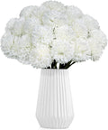 36 Pcs White Artificial Flowers Faux Ball Chrysanthemum Bouquet Silk Flowers Bridal Wedding Bouquet for Home Garden Party Office Coffee House Decoration (White)