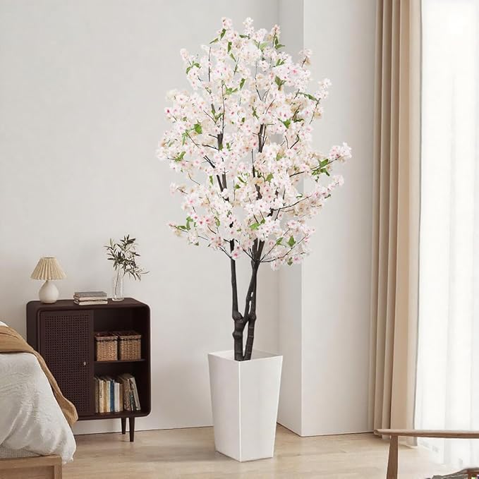 Artificial Cherry Blossoms Tree Bedroom Trees Indoor Faux Cherry Blossom Tree for Home Decor