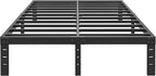 ALDRICH 10 Inch Metal Full Size Bed Frame - Double Black Basic Steel Slats Platform, Easy Assembly Heavy Duty Noise Free Bedframes, No Box Spring Needed