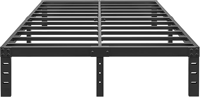 ALDRICH 10 Inch Metal Bed Frame Queen Size - Double Black Basic Steel Slats Platform, Easy Assembly Heavy Duty Noise Free Bedframes, No Box Spring Needed