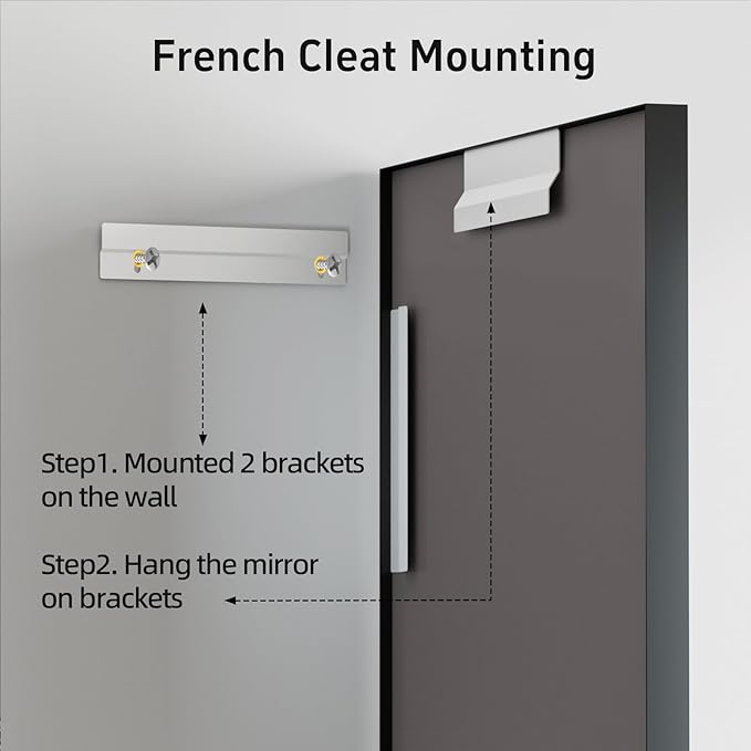 36"x 24" Black Bathroom Mirrors for Over Sink, Wall Vanity Mirror, Framed Rectangle Mirrors for Wall, Living Room Entryway, Anti-Rust, Tempered Glass Hangs Horizontally or Vertically