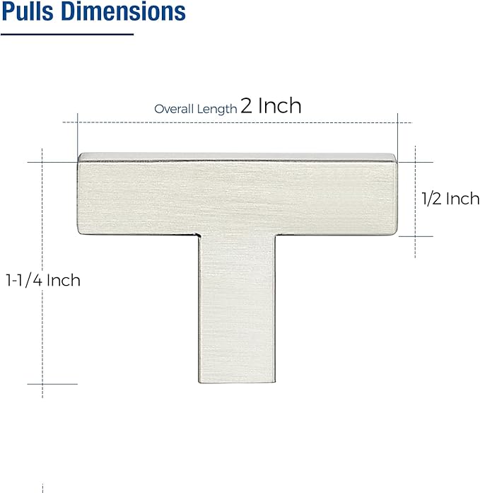 JOY DECOR 4 Pack Cabinet Knobs, Brushed Nickel Cabinet Handles, 2 Inch Kitchen Knobs, Single Hole Drawer Hardware for Dresser Drawers