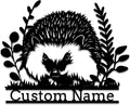 Custom Hedgehog Metal Sign, Personalized Hedgehog Metal Wall Art,Hedgehog Lovers Gift Metal Kid Room Decor,Personalized Hedgehog Lover Name Sign,Kid Nursery Decoration (Style B)