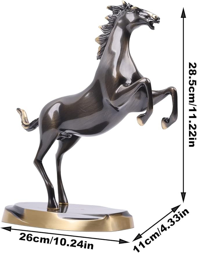 Brass Standing Horse Statue, Scandinavian Luxury Office Living Room Decor, Handmade Horse Figurines - For Desktop Coffee Table Shelves Entrance Tables Fireplaces Decor
