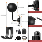 SANGMO 6 Pack 180° Motorcycle Helmet Holder Wall Mount, Rotation Metal Helmet Rack, Helmet Holder Bike with 2 Hooks Helmet Hanger for Motorcycle Bike Coats, Caps, Baseballs, Rugby Helmet (Black)