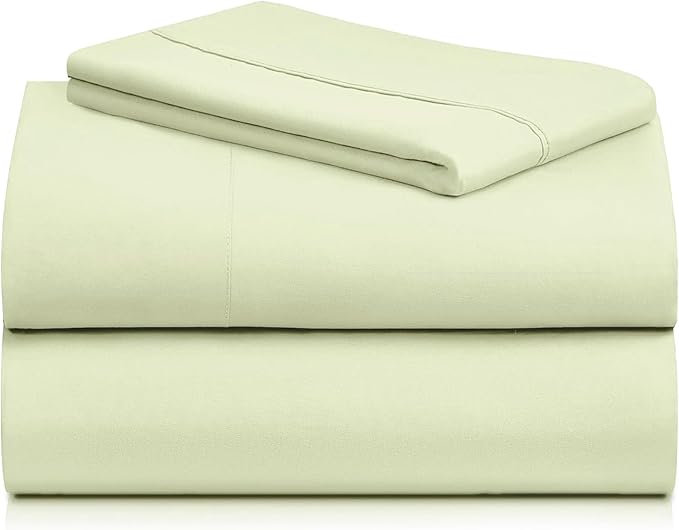 LuxClub 3 PC Sheet Set Bed Sheets Deep Pockets 16" Eco Friendly Wrinkle Free Cooling Machine Washable Hotel Bedding Silky Soft - Sage Green Twin XL