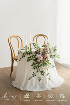 Ling's moment 2PCS Dusty Rose Arch Flowers Artificial Floral Swags Wedding Centerpieces Faux Flower Garland Greenery Arrangements for Engagement Party Sweetheart Table Decor Welcome Signs Wall