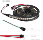 BTF-LIGHTING WS2812B IC RGB 5050SMD Pure Gold Individual Addressable LED Strip 3.28FT 144LED 144Pixel/m Flexible Full Color IP30 DC5V for DIY Chasing Color Project(No Adapter or Controller)
