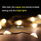 AMIR Solar String Lights Outdoor, 8 Modes Mini 39 Feet 120 LED Copper Wire Lights, Solar Powered Fairy Light, Waterproof Decoration Light for Garden Yard Party Wedding Christmas, Warm White
